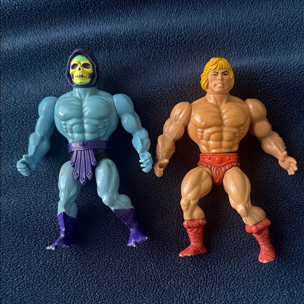 Mattel Vintage Style Action Figures - Blue, Tan & Purple Accents